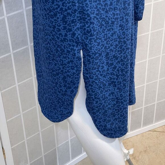 Hatch Kaia Dress Maternity Blue Leopard Button Front Tie Waist Size 0 Minimalist - Picture 7 of 10